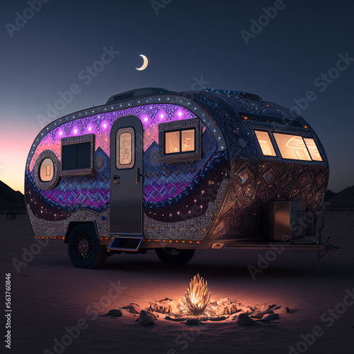 Motor home in the desert