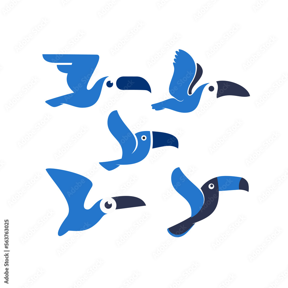 Obraz premium Toucan Simple Logo Vector Graphic