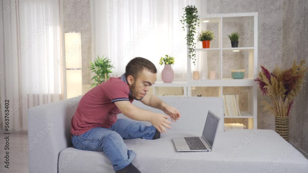 Dwarf man using laptop at home, happy dwarf man.
Young dwarf man sitting at home using laptop, leprechaun texting on internet.
Dwarf man using laptop at home, happy dwarf man.
Young dwarf man sitting at home using laptop, leprechaun texting on internet.