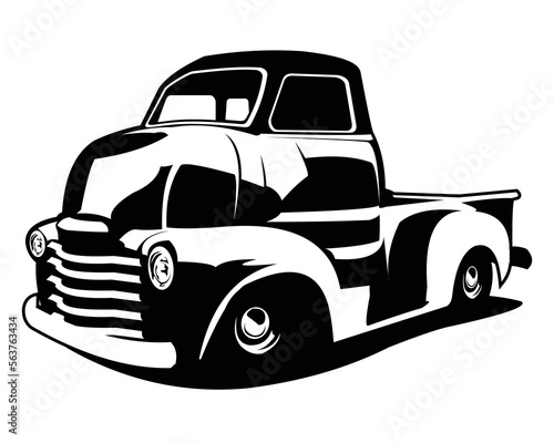 chevy trucks for sale. isolated white background view from side. premium truck design vector. Best for logo, badge, emblem, icon, sticker design. available in eps 10.