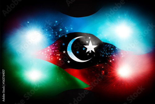 azarbaijan  Flag,  bokeh background, generative ai photo