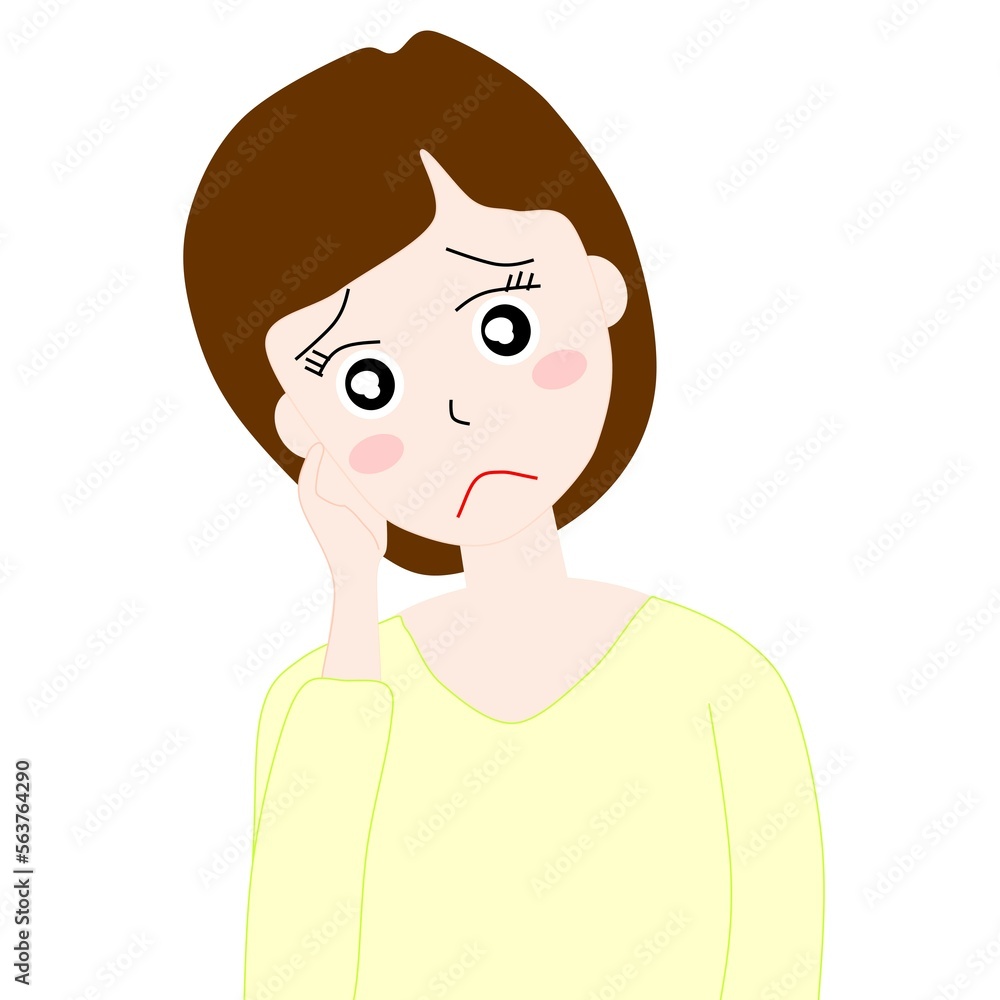 People material - image of a young woman in trouble 人物素材ー困った若い女性風イメージ People material - image of a young woman in trouble 人物素材ー困った若い女性風イメージ