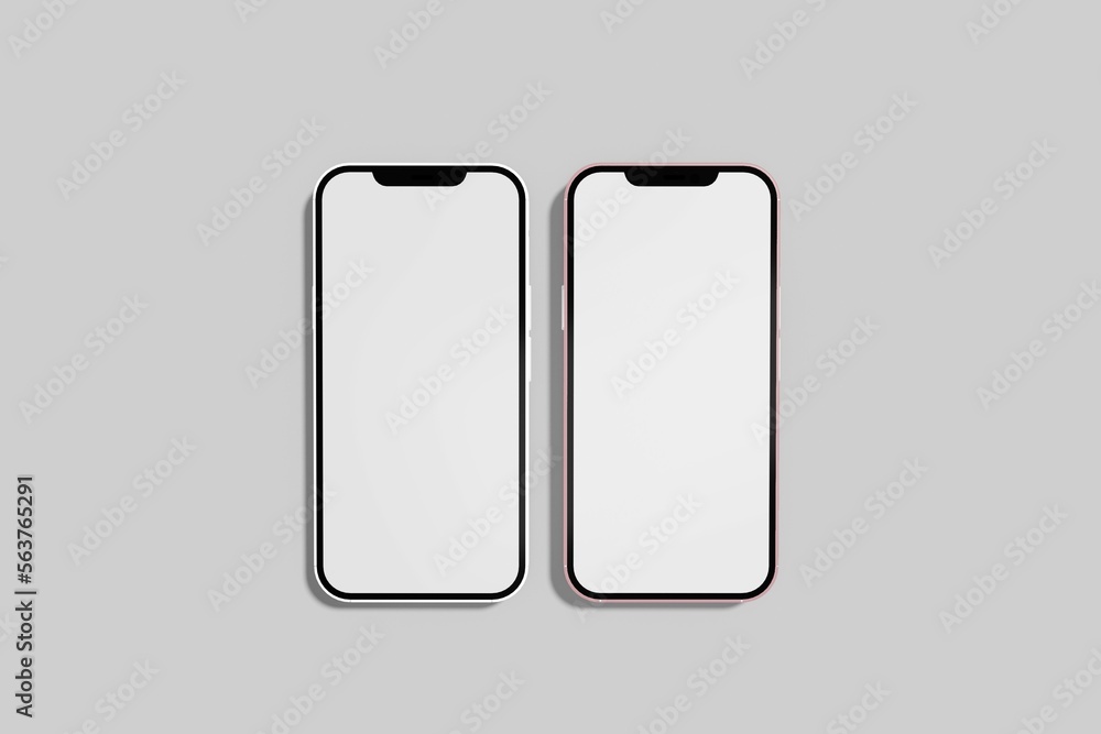 Mockup / template. Smartphone with blank screens for your design isolated on white background. Mockup / template. Smartphone with blank screens for your design isolated on white background.