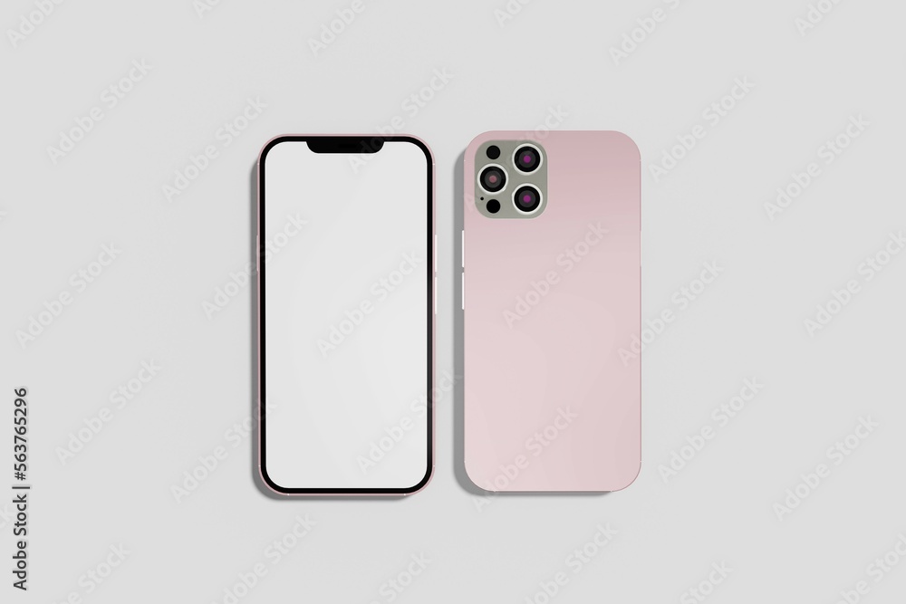 Mockup / template. Smartphone with blank screens for your design isolated on white background. Mockup / template. Smartphone with blank screens for your design isolated on white background.