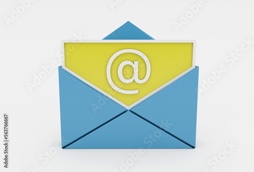 Email, mail envelope Notification icon 3d illustration minimal 3d render.