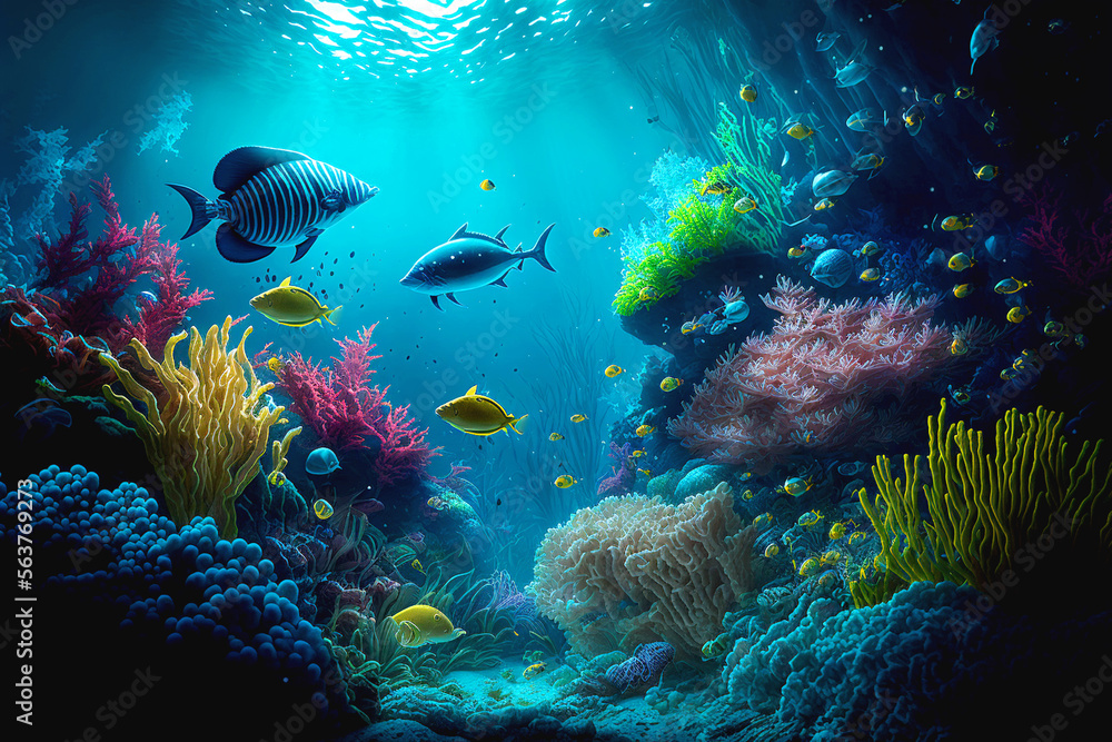 Obraz premium AI Generated Underwater Ocean Background