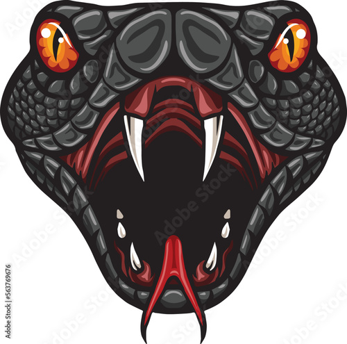 Angry cobra head mascot logo design #563769676