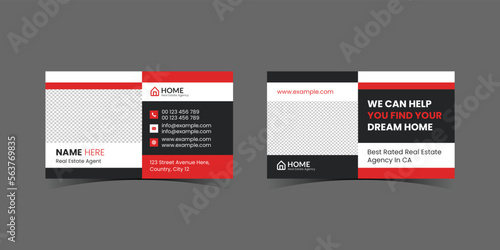 Business Card Template | Real Estate Business Card | Business Card Layout for Real Estate Manager