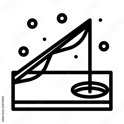 Ice fishing icon with outline style | Fishing icon | Winter 