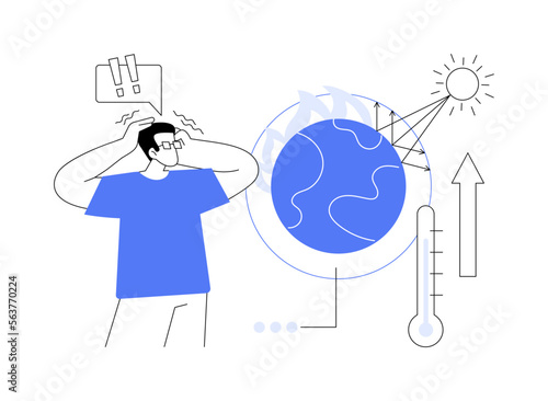 Greenhouse effect abstract concept vector illustration.