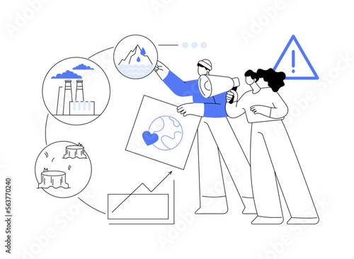 Climate change abstract concept vector illustration.
