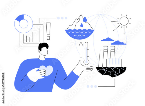 Melting glaciers abstract concept vector illustration.