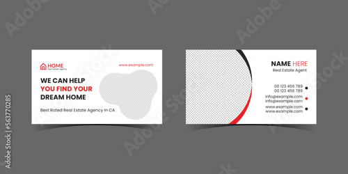Business Card Template | Real Estate Business Card | Business Card Layout for Real Estate Manager