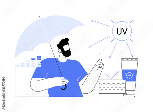 Ultraviolet radiation abstract concept vector illustration.