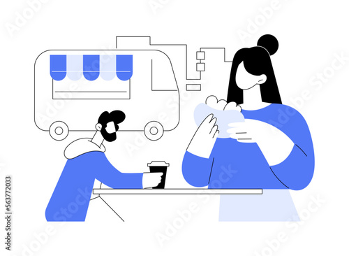 Street food abstract concept vector illustration.
