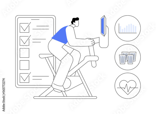 Connected workout abstract concept vector illustration.