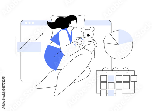 Sleep tracking abstract concept vector illustration.