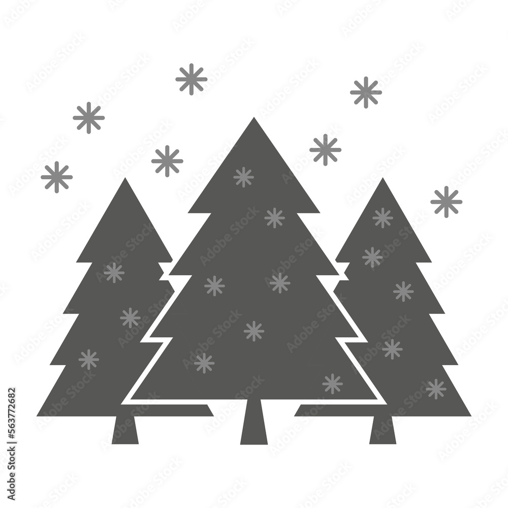 Fototapeta premium christmas tree icons forest. Vector illustration.