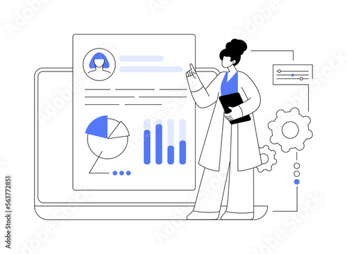 HR software abstract concept vector illustration.