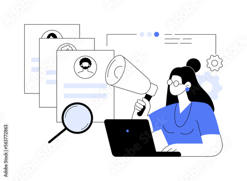 Wanted employees abstract concept vector illustration.