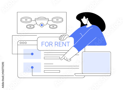 Renting electronic device abstract concept vector illustration.