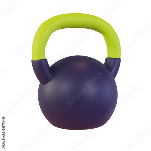 3d kettlebell icon illustration
