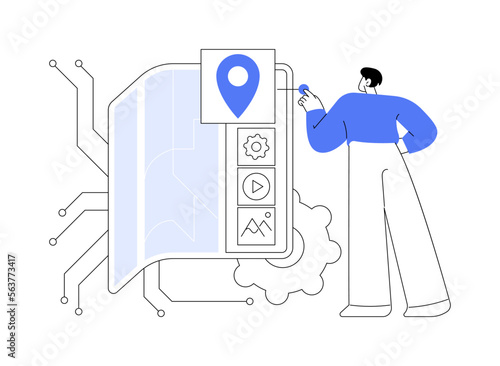 Foldable smartphone abstract concept vector illustration.