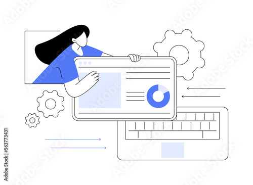 Detachable device technology abstract concept vector illustration.