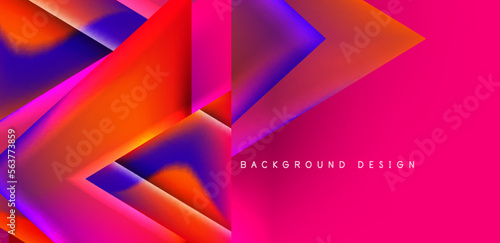 Futuristic triangle vector abstract background with colorful fluid gradients
