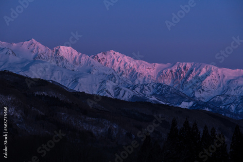 白馬三山の雪景色