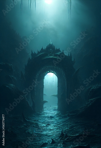 a portal gateway to another world found deep in a cave