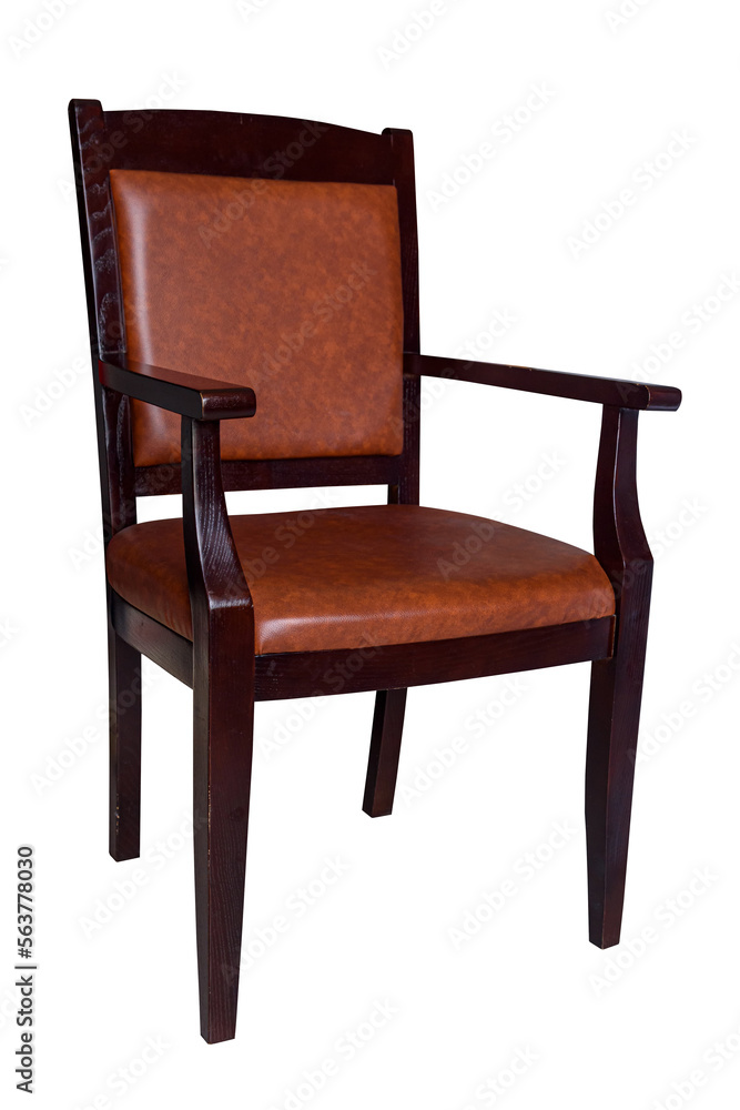 Wooden chair with leather cushion Wooden chair with leather cushion