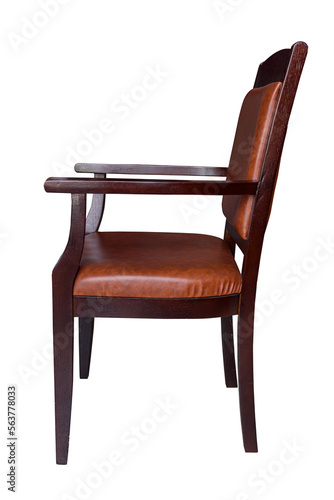 Wooden chair with leather cushion