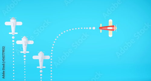 Business for innovative solution or different direction concept.