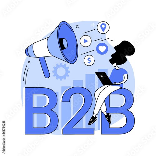 B2B marketing abstract concept vector illustration.