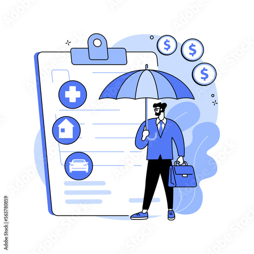 Insurance broker abstract concept vector illustration.