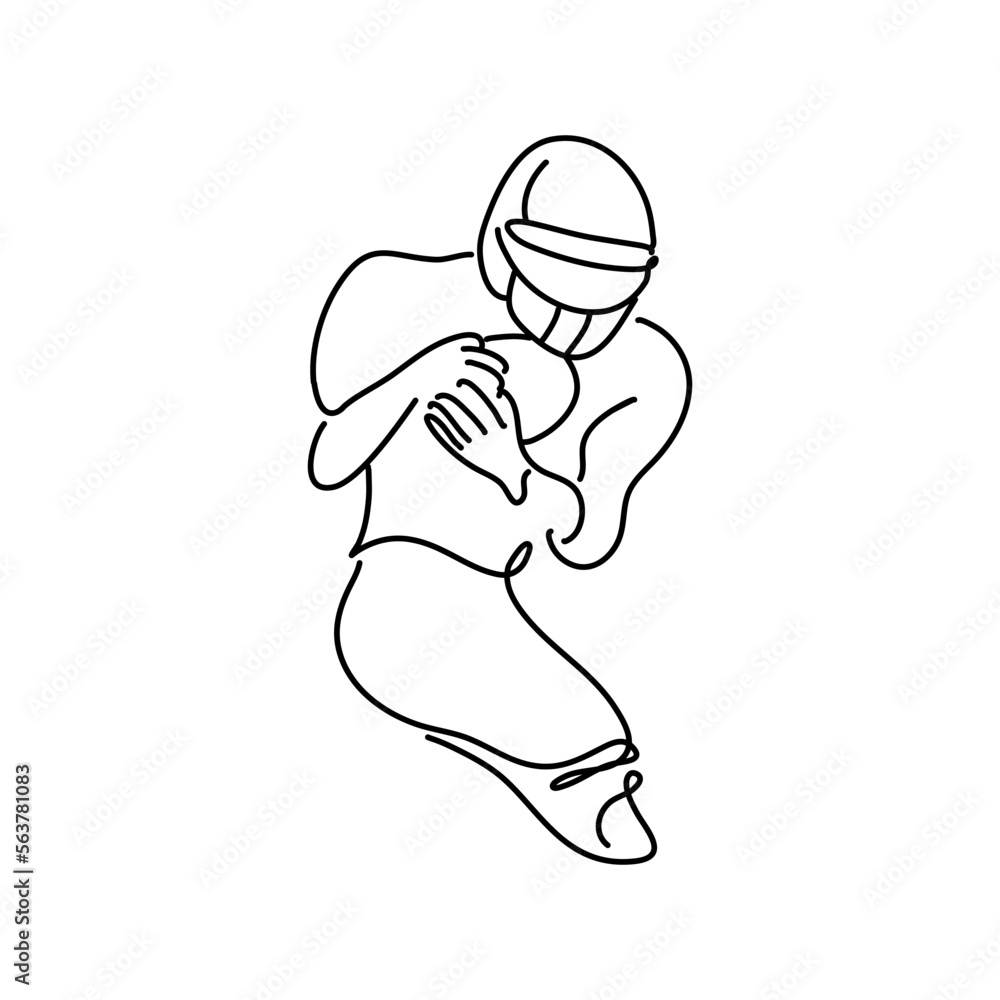 super bowl continuous drawing line art minimalist. isolated white. suitable for pillows, wall art, t-shirts, etc. vector illustration