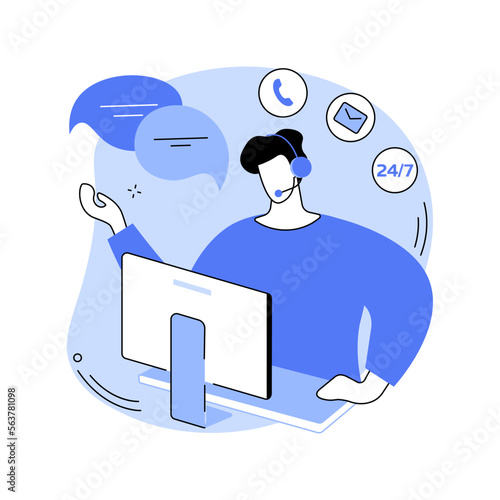 Call center abstract concept vector illustration.