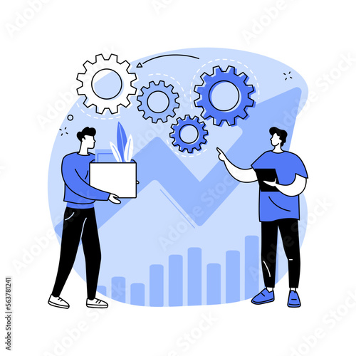 Displaced workers abstract concept vector illustration.