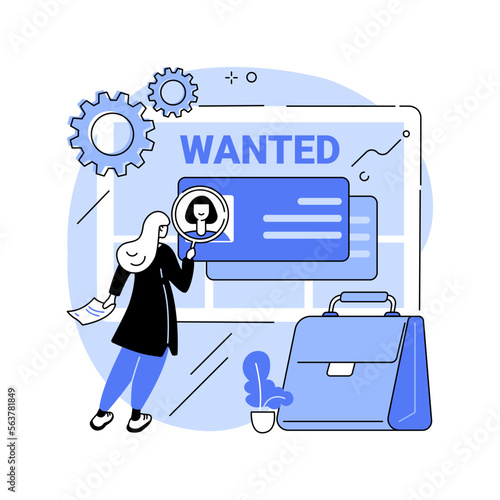 Wanted employees abstract concept vector illustration.