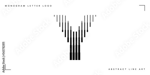 Letter Y Logo with Abstract Line Pattern