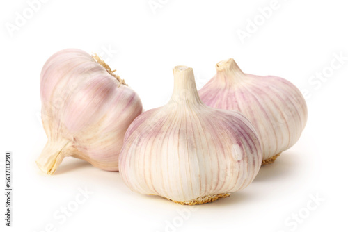 fresh garlic isolated on white background 