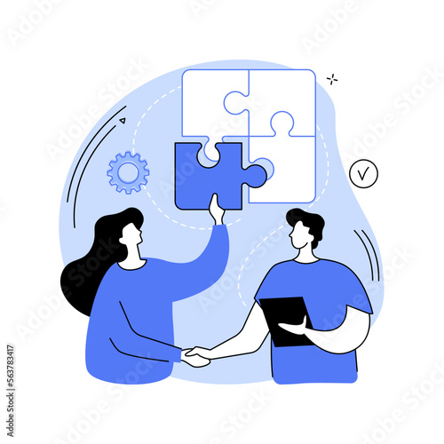 Mutual assistance abstract concept vector illustration.