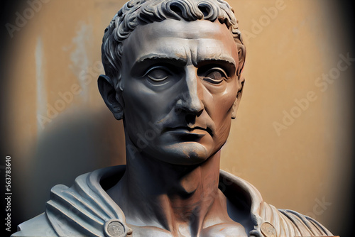 Bust of a roman emperor; generative AI. 