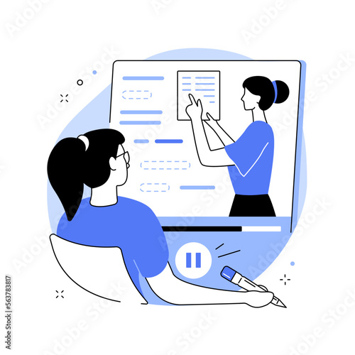 Recorded classes abstract concept vector illustration.