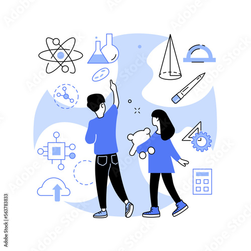 STEM education abstract concept vector illustration.