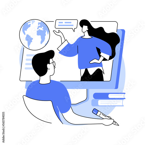Distance learning abstract concept vector illustration.