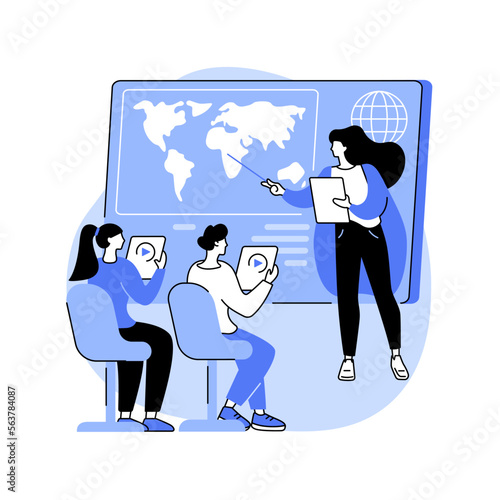 Digital classroom abstract concept vector illustration.