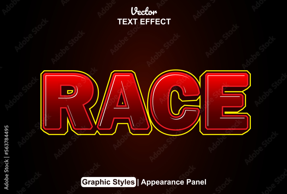 race text effect with graphic style and editable. race text effect with graphic style and editable.
