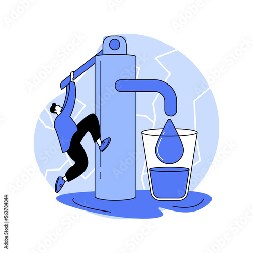 Lack of fresh water abstract concept vector illustration.